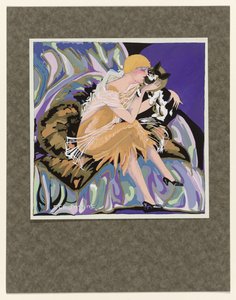 Moderne Frauen, 1926: Sitzende Frau mit einer Katze
