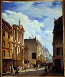 Ansicht der Rue Saint Honore und der Kirche Saint Roch in Paris im Jahr 1840