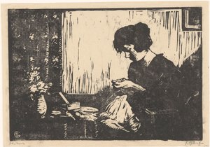Nähende Frau