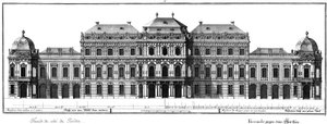 Aufriss der Gartenfassade von Salomon Kleiner