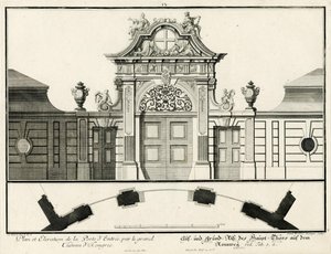 Grund- und Aufriss des Haupttors des unteren Schlosses am Rennweg von Salomon Kleiner