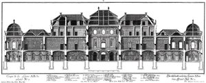 Längsschnitt durch das Schloss an der Gartenseite von Salomon Kleiner