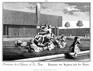 Prospekt der Fontäne des Neptun und der Thetis von Salomon Kleiner