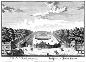 Prospekt des Haupteinfahrtstores und des oberen Schlosses von Süden von Salomon Kleiner
