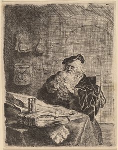 Mann mit einem Taschenmesser von Salomon Koninck