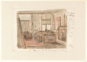 Studierzimmer von Carel Vosmaer an der Ruiterstraat in Den Haag von Salomon van Witsen