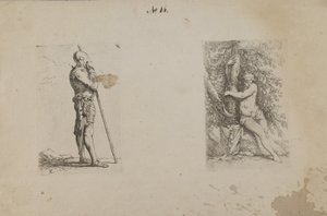 (Figurinenserie) Gepanzerter Mann, Speer haltend