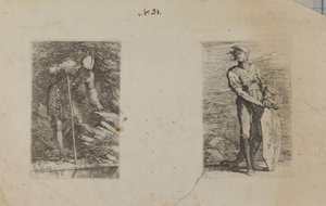 (Figurenserie) Gepanzerter Mann, der in den Bach schaut