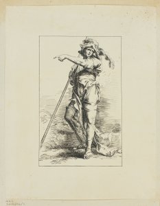 Figur mit Stab, die zeigt