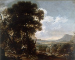 Hermina ritzt den Namen Tancredi in einen Baum von Salvator Rosa