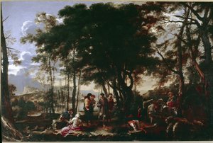 Der Philosophenwald. Gemälde von Salvator Rosa