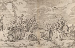 Der Tod von Marcus Atilius Regulus, gezeigt, wie er von den Karthagern in ein Fass genagelt wird, ca. 1661-62 von Salvator Rosa