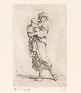 Frau mit einem Kind von Salvator Rosa
