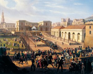 Einweihung der Eisenbahn Neapel-Portici, 3. Oktober von Salvatore Fergola