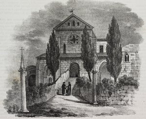 Abtei Casamari, Veroli, Latium, Italien, Lithographie von Salvatore Puglia aus Poliorama Pittoresco, Nr. 47, 1. Juli