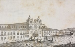 Fassade des Klosters von Alcobaca, Portugal, Lithografie von Salvatore Puglia aus Poliorama Pittoresco, Nr. 50, 19. Juli von Salvatore Puglia