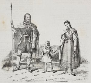 Waräger, Volk der Skandinavischen Halbinsel, Lithographie von Salvatore Puglia aus Poliorama Pittoresco, Nr. 42, 27. Mai von Salvatore Puglia
