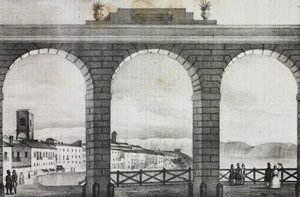 Ansicht von Chieti von der Piazza Grande, Italien, Lithographie von Salvatore Puglia aus Poliorama Pittoresco, Nr. 2, 21. August von Salvatore Puglia