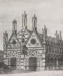 Ansicht der Kirche Santa Maria della Spina in Pisa, Toskana, Italien, Lithographie von Salvatore Puglia aus Poliorama Pittoresco, Nr. 34, 29. März