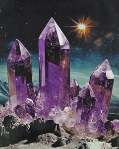 Kosmische Amethystlandschaft