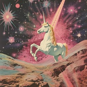 Kosmische Einhorn-Traumlandschaft von Samantha Hearn