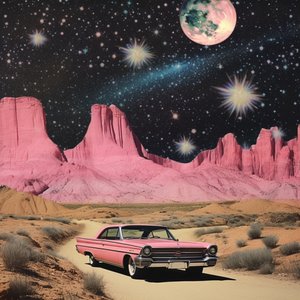 Rosa Auto kosmische Wüste