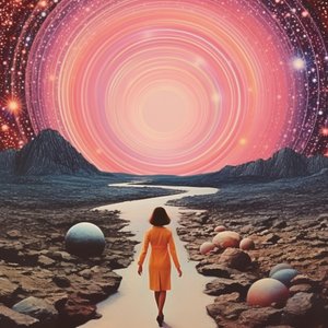 Frau kosmischer Pfad