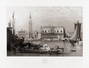 Dogenpalast und Markusplatz, Venedig von Samuel (after) Prout
