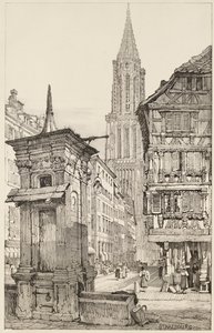 Die Rue Mercière und die Westfassade des Straßburger Münsters