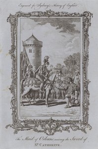Die Jungfrau von Orléans erhält das Schwert der Heiligen Katharina (Gravur)