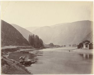 Flussansicht bei Baramulla, Indien von Samuel Bourne (signed by artist)