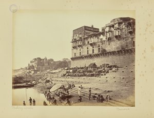 Benares; Raja Jey Singhs Observatorium und Dasaswa Medh Ghat von Samuel Bourne