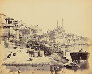 Benares; Die Große Moschee von Arungzebe und angrenzende Ghats