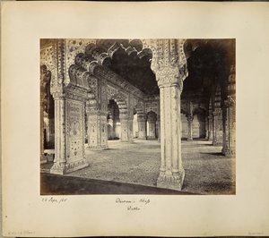 Delhi; Der Palast, Innenansicht des Dewan-i-Kass von Samuel Bourne