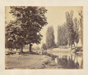 Srinuggur; Blick entlang des Dhul-Kanals von Samuel Bourne