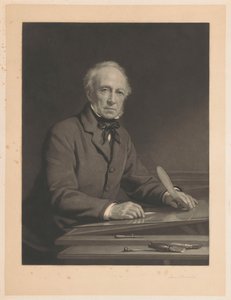 Porträt von Samuel Cousins, der an einem Druck arbeitet
