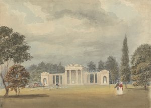 Pfarrkirche, Vorder- und Teilansicht von rechts, Ayot St. Lawrence, Hertfordshire von Samuel Davis
