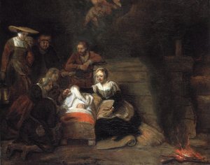 Die Anbetung des Christkindes von Samuel van Hoogstraten