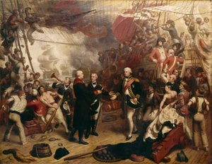 Admiral Duncan empfängt das Schwert des niederländischen Admirals de Winter in der Schlacht von Camperdown von Samuel Drummond