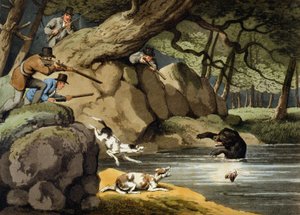 Bärenjagd in Nordamerika, graviert von Matthew Dubourg, veröffentlicht von Edward Orme, 1813 von Samuel Howitt