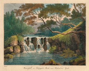 Wasserfall am Clapgate Beck, nahe Richmond, York, spätes 18. bis frühes 19. Jahrhundert von Samuel Howitt