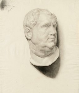 Skizze eines männlichen Kopfes, 1872 von Samuel Isham
