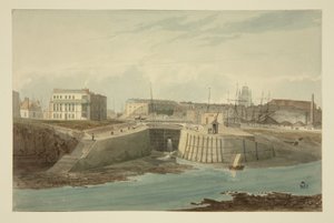 Eingang zum Bathurst Basin vom New Cut, ca. 1825 von Samuel Jackson