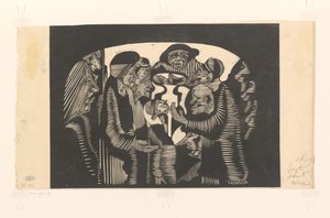 Gruppe von Figuren in einem Bogen von Samuel Jessurun de Mesquita (signed by artist)