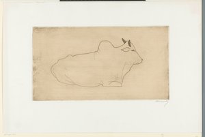 Liegender Zebu von Samuel Jessurun de Mesquita (signed by artist)