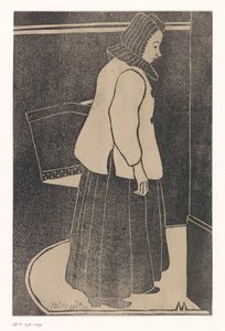 Frau mit Kiste oder Korb von Samuel Jessurun de Mesquita (signed by artist)