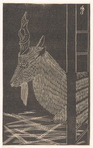 Markhor-Ziege (Sitzendes Hirsch in einem Käfig) von Samuel Jessurun de Mesquita