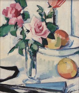 Stillleben mit rosa Rosen