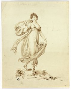 Junge Frau mit Blumen von Samuel Lane