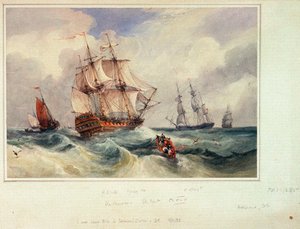 Ein Schiff liegt vor Anker, ca. 1825